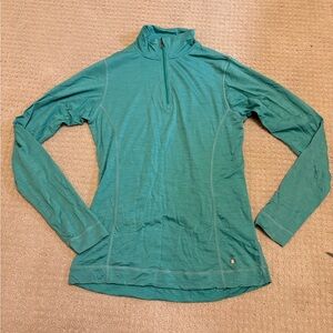 Smartwool soft green long sleeve zip neck women’s large.    Merino wool